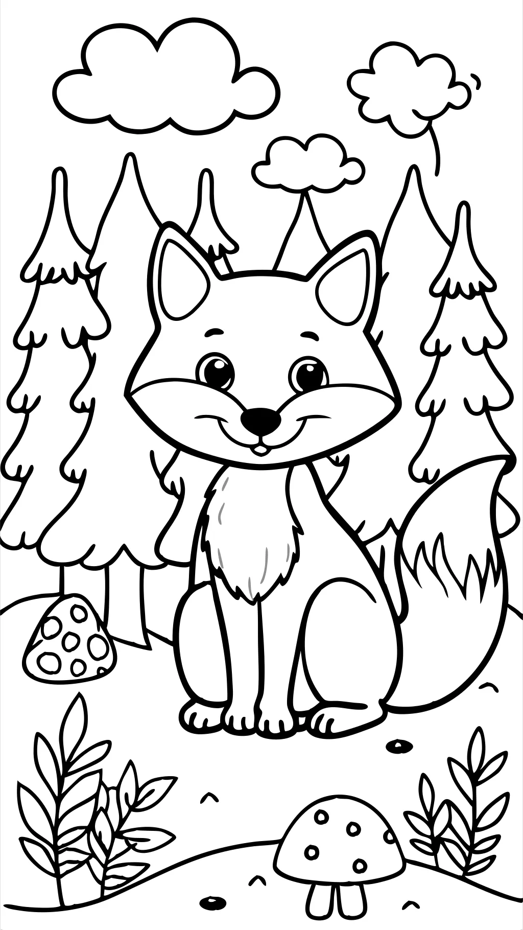 fox coloring pages printable pdf